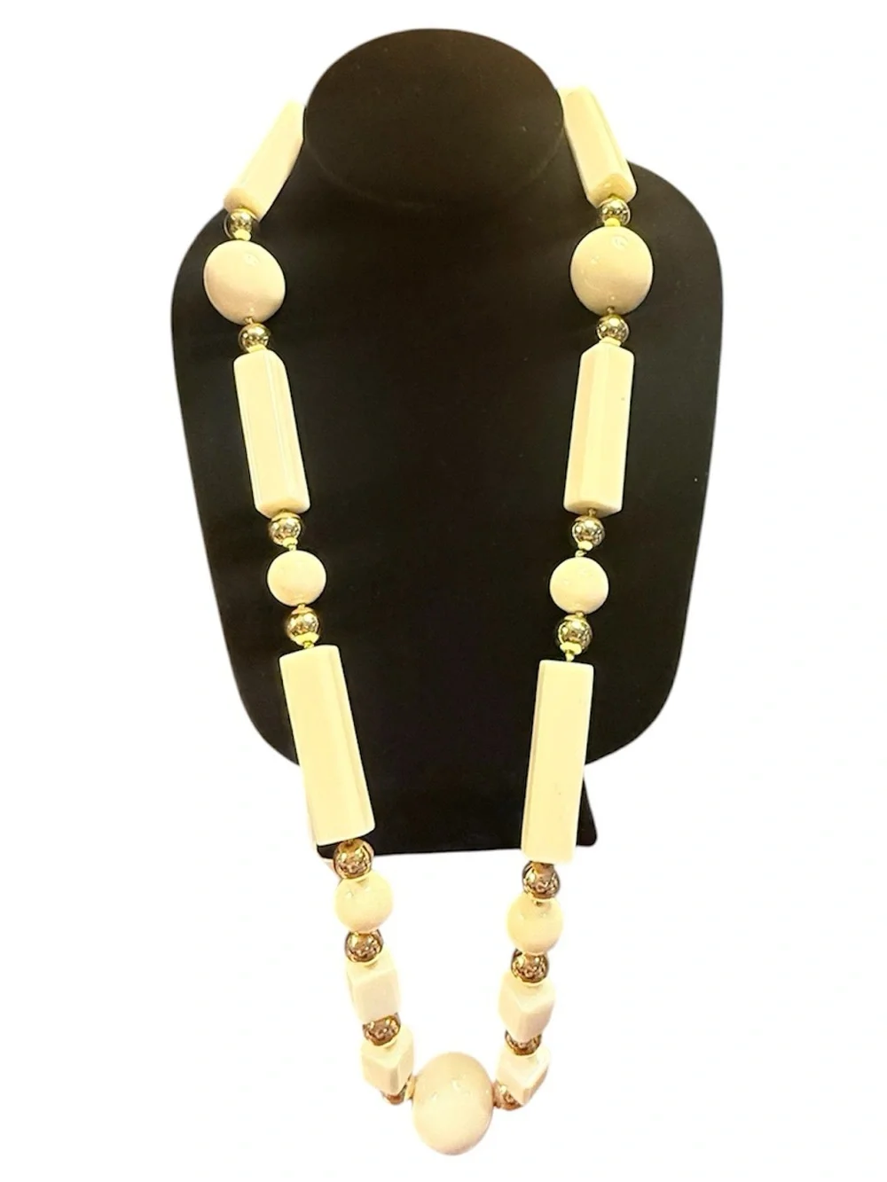 Kate Spade MARINA BAY CHUNKY BEADS CREAM IVORY GOLD Long Station Necklace